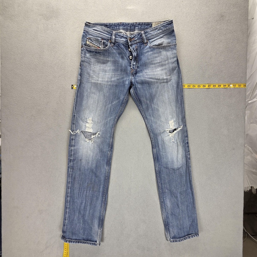 Diesel Jeans Mens 31x34 Blue Waykee Regular Straight Button Fly 0806U